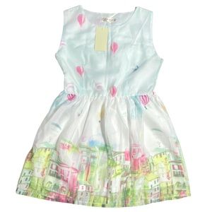 NEW CRFS Boutique Kids Girls Hot Air Balloon Sleeveless Fit Flare Cocktail Dress